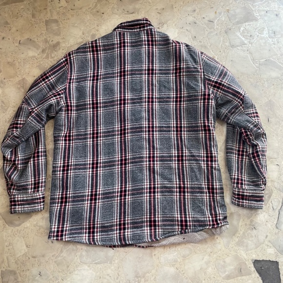 Sonoma Mens Snap Front Plaid Faux Sherpa Lined Jacket - Picture 7 of 7